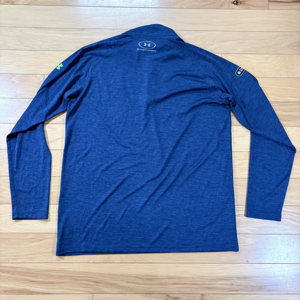 Under Armour NFL Combine Seattle Seahawks 1/4 Zip Mens Sz M Blue Loose Heat Gear - Picture 6 of 6